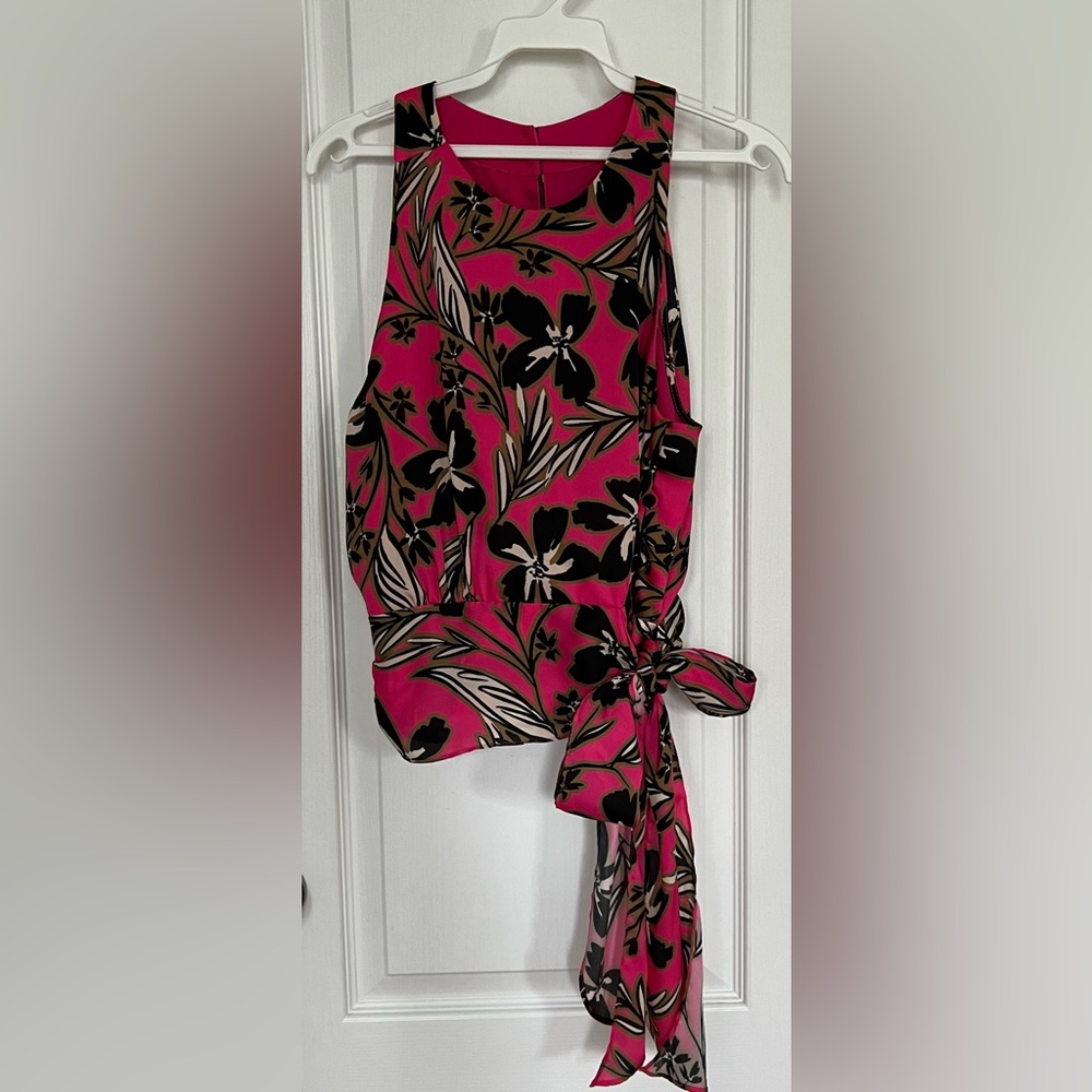 Milly. Lauren Top. Color: Raspberry Multi. Size 4 - image 3